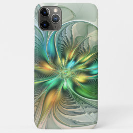 Capa Para iPhone 11 Pro Max Fractal de Flor Abstrato moderna fantasia colorida