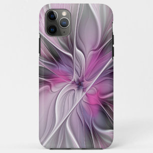 Capa Para iPhone 11 Pro Max Fractal Fractal Moderna Abstrato com Cinza Rosa Fl