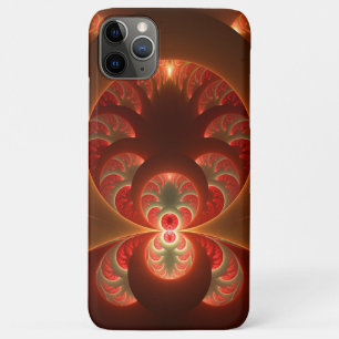 Capa Para iPhone 11 Pro Max Fractal vermelho-laranja abstrato moderno e lumino