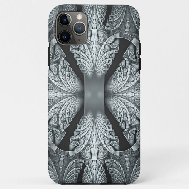 Capa Para iPhone 11 Pro Max Fractal | Zazzle_Growth. (Verso)