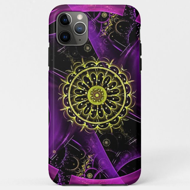 Capa Para iPhone 11 Pro Max Fractal | Zazzle_Growth. (Verso)