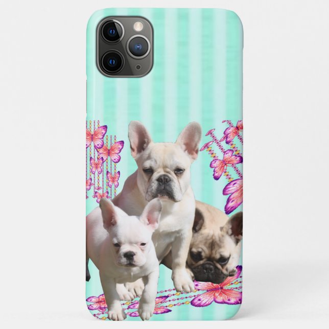 Capa Para iPhone 11 Pro Max Französische Bulldogge Schmetterling Bulldog (Verso)