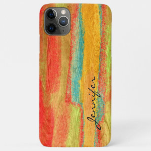 Capa Para iPhone 11 Pro Max Fundo Colorido Moderno de Madeira Cinzenta #6