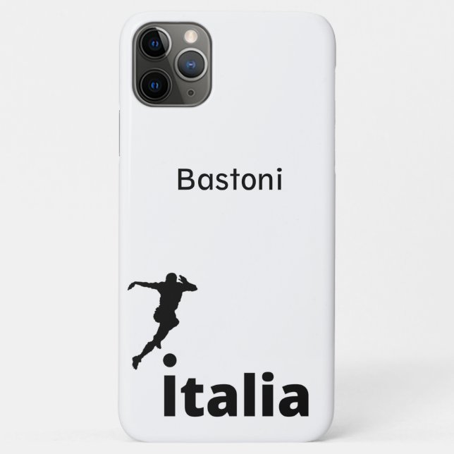 Capa Para iPhone 11 Pro Max Futebol Itália, personalizável (Verso)