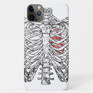 Capa Para iPhone 11 Pro Max Gaiola Torácica Vintage e Anatomia do Coração de H