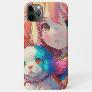 Capa Para iPhone 11 Pro Max Garota Anime com Cãozinho