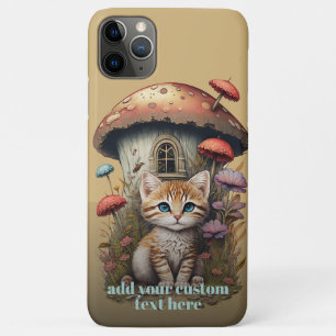 Capa Para iPhone 11 Pro Max Gatinho Cogumelo Gato Flor Silvestre Casa de Campo