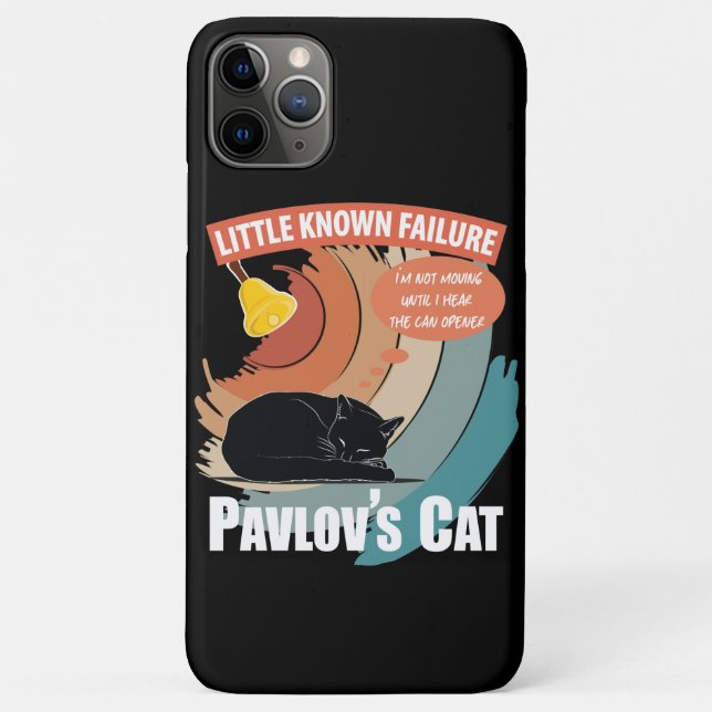 Capa Para iPhone 11 Pro Max Gato de Pavlov - Psicologia Engraçada (Verso)