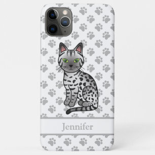 Capa Para iPhone 11 Pro Max Gato e nome do desenho animado do Silver Egípcio M