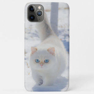 Capa Para iPhone 11 Pro Max Gato, Gatinho, Neve