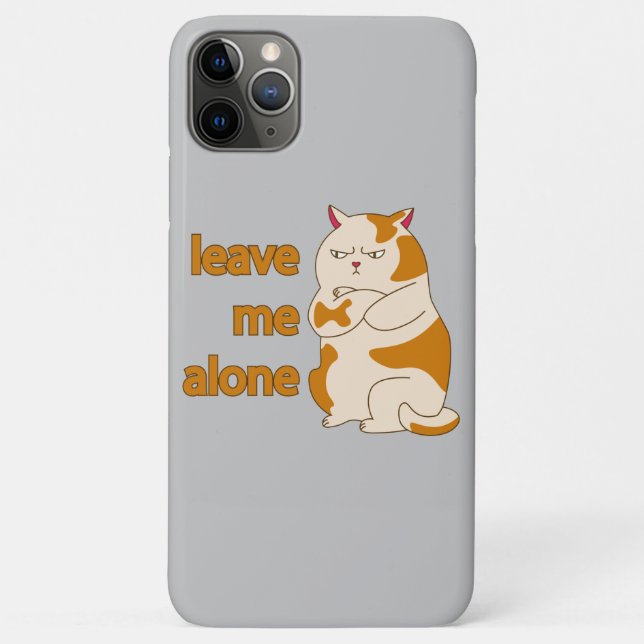 Capa Para iPhone 11 Pro Max Gato gordo me deixa em paz (Verso)