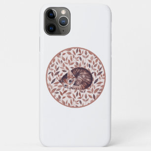 Capa Para iPhone 11 Pro Max Gato sonolento. Aquarela