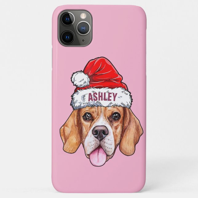 Capa Para iPhone 11 Pro Max German shepherd com o cachorro de Natal (Verso)