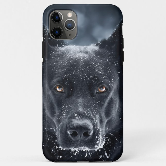 Capa Para iPhone 11 Pro Max German shepherd Preto (Verso)