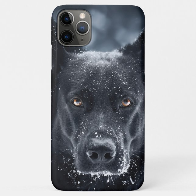 Capa Para iPhone 11 Pro Max German shepherd Preto (Verso)