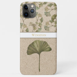 Capa Para iPhone 11 Pro Max Ginko Pattern EDITABLE TEXTO