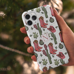 Capa Para iPhone 11 Pro Max Girly Country Cowgirl Monograma de Natal