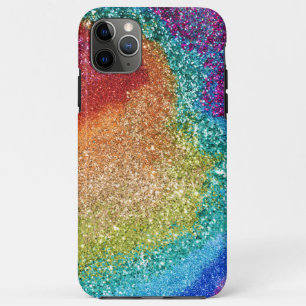 Capa Para iPhone 11 Pro Max Gleaming Rainbow Glitter Swirl