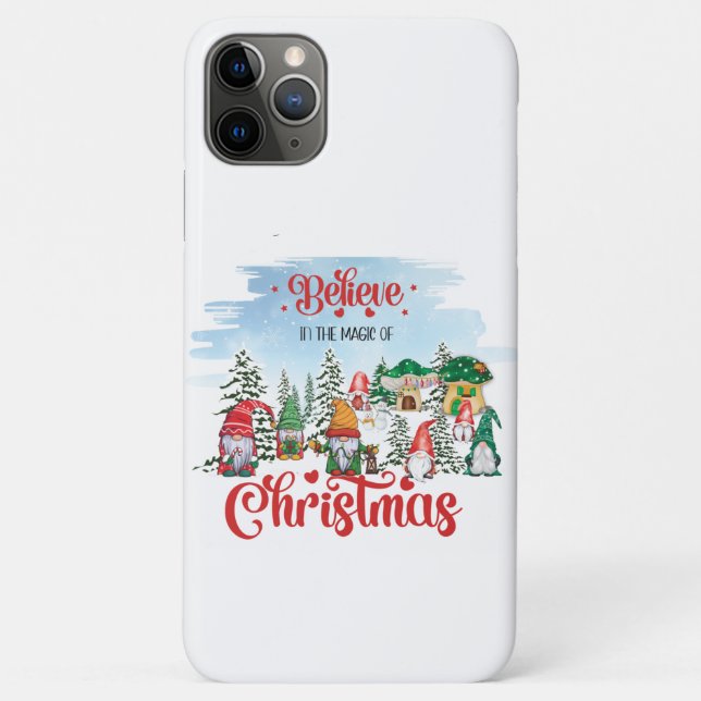 Capa Para iPhone 11 Pro Max Gnomo Bonito Celebrando Férias de Natal (Verso)