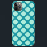 Capa Para iPhone 11 Pro Max Grandes pontos retrô - turquesa e aqua<br><div class="desc">Bolinhas retrorreflectoras/pontos de moedas - pontos aqua leves sobre fundo azul-turquesa</div>