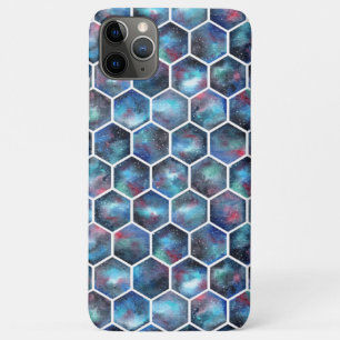 Capa Para iPhone 11 Pro Max Grelha de Espaço Geométrico Moderna com Cores Cósm