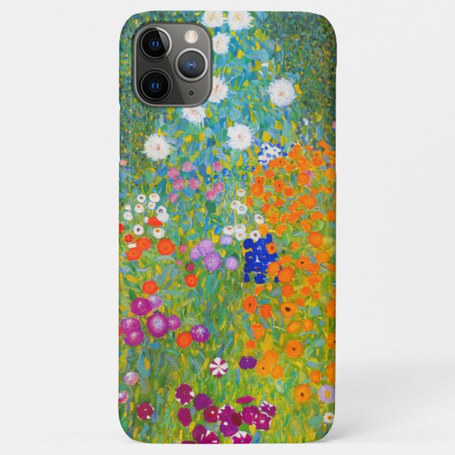 Capa Para iPhone 11 Pro Max Gustav Klimt Bauerngarten Fllower Garden Fine Art (Verso)