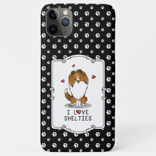 Capa Para iPhone 11 Pro Max I Love Shels (sable 2) Shetland Sheepdog Cute