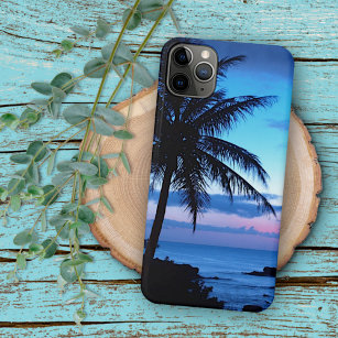 Capa Para iPhone 11 Pro Max Ilha Tropical Beach Ocean Blue Sunset Photo