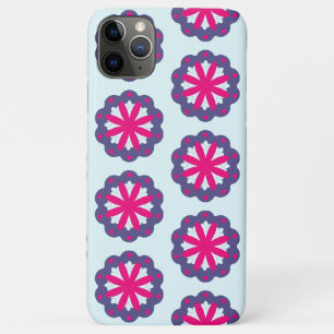 Capa Para iPhone 11 Pro Max Ilustração de formas florais roxas e rosas
