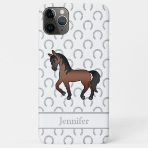 Capa Para iPhone 11 Pro Max Ilustração do desenho animado de cavalos de Trot