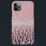 Capa Para iPhone 11 Pro Max Imagem Luminosa Cinzenta Cor-de-Rosa com Leopardo<br><div class="desc">Esta tendência de moda na moda, brilhando, estampas de animais femininas modernas, é a design perfeita para adicionar um toque de elegância feminina e estipular qualquer propósito decorativo. Um belo impressão de pele de roxa-chic e de leopardo-preto, de pelúcia e rosa de ouro brilhante, design de brilho, leopardo, chita, gato,...</div>