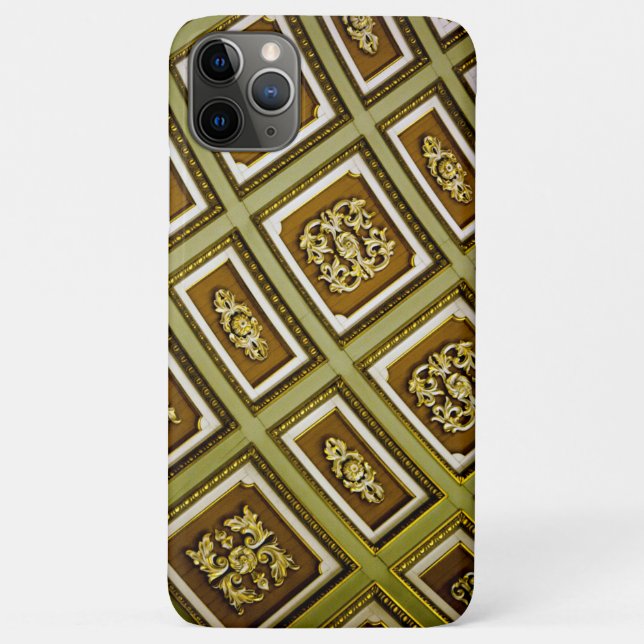 Capa Para iPhone 11 Pro Max Impressão de Arquitetura Verde e Marrom (Verso)