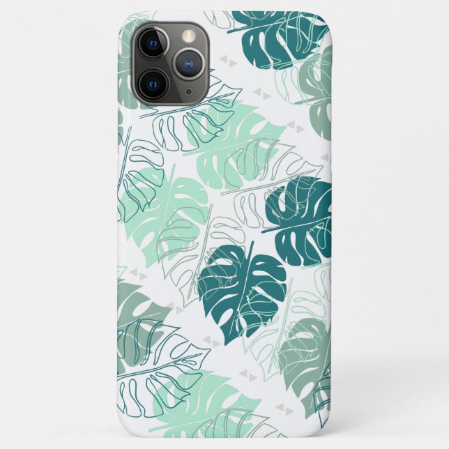 Capa Para iPhone 11 Pro Max Impressão de folhas tropicais (Verso)