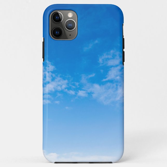 Capa Para iPhone 11 Pro Max iPhon De Maçã De Maçã Azul E Branco (Verso)
