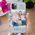 Capa Para iPhone 11 Pro Max Irmã Unbiológica Amor Azul Dusty Foto Personalizad<br><div class="desc">A amizade fala de capas de iphone azul empoeirada com sua própria foto. O texto diz "amor não biológico da irmã" e é escrito em tipografia casual com elegante roteiro manuscrito. O modelo de foto está configurado para que você adicione sua própria foto - uma foto de instagram quadrado se...</div>