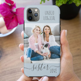 Capa Para iPhone 11 Pro Max Irmã Unbiológica Amor Azul Dusty Foto Personalizad