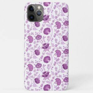 Capa Para iPhone 11 Pro Max Jacobean Floral Repetir Padrão Pinks em Branco