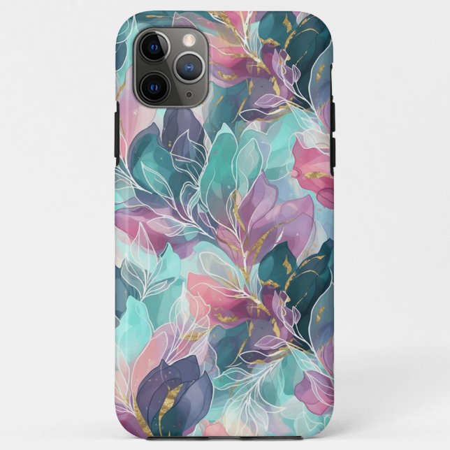 Capa Para iPhone 11 Pro Max Jewel Tone Floral (Verso)