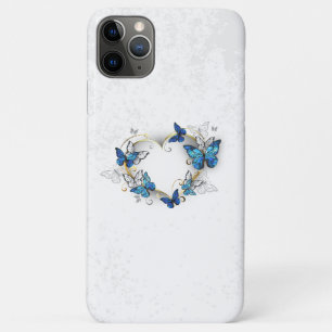 Capa Para iPhone 11 Pro Max Jewelry Heart with Butterflies Morpho