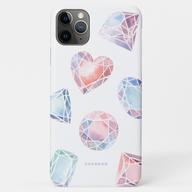 Capa Para iPhone 11 Pro Max Joias de Aquarela (Verso)