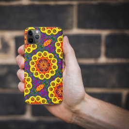 Capa Para iPhone 11 Pro Max Kaléïdoscope de fleurs dorées