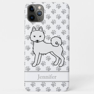 Capa Para iPhone 11 Pro Max Klee Kai Cute Dog & Name White Alaskan