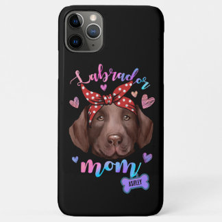 Capa Para iPhone 11 Pro Max Labrador Retriever Mãe Cachorro de Aquarela Mãe GI