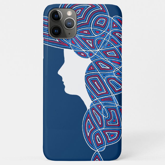Capa Para iPhone 11 Pro Max Lady Red, White e Blue (Verso)