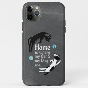 Capa Para iPhone 11 Pro Max Lar é onde meu gato e meu cachorro estão