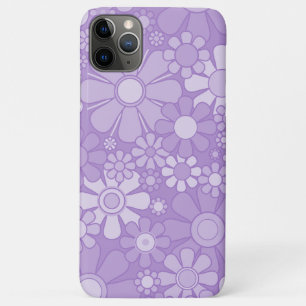 Capa Para iPhone 11 Pro Max Lavanda de Padrão Floral Cheerful no Jardim Retroa