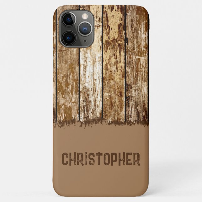 Capa Para iPhone 11 Pro Max Lenha russa, adicione nome castanho (Verso)