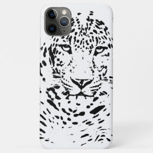 Capa Para iPhone 11 Pro Max Leopardo Preto Branco