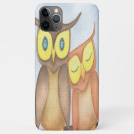 Capa Para iPhone 11 Pro Max Linda Watercolor Owl Lovers