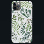 Capa Para iPhone 11 Pro Max Lindas Folhas Botânicas De Aquarela<br><div class="desc">elegante mão pintada aquarela folha verde</div>